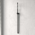 Round Matt Black Twin Shower Rail Top Water Inlet Rails