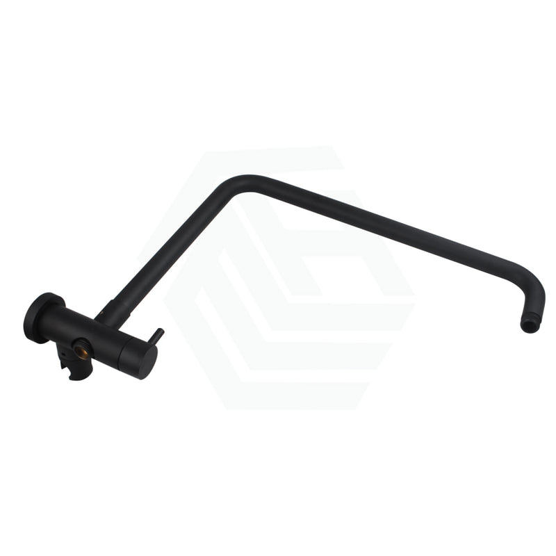 Round Matt Black Twin Shower Rail Top Water Inlet