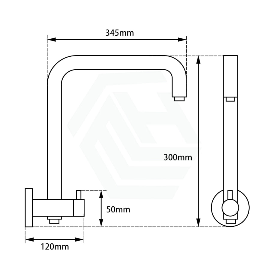 Round Matt Black Twin Shower Rail Top Water Inlet