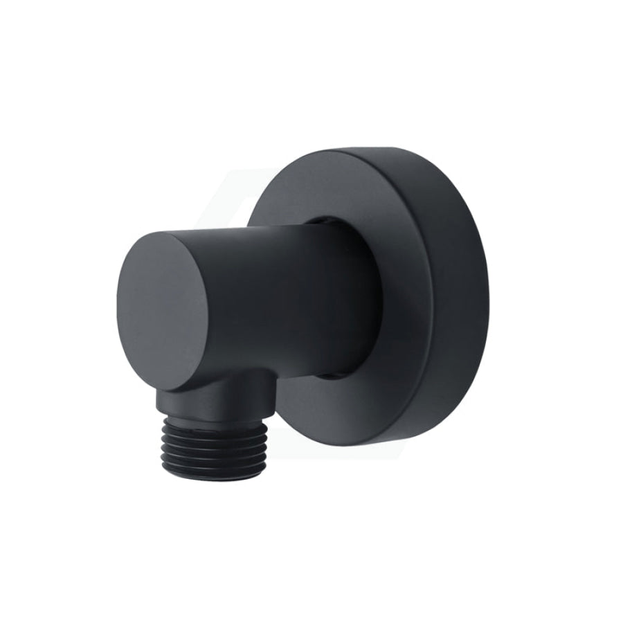 Round Matt Black Wall Mounted Sliding Rail With Water Hose & Connector Only