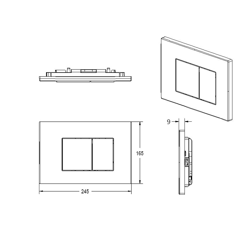 R&t Toilet Button For In-Wall Concealed Cistern Chrome Surface G3004109