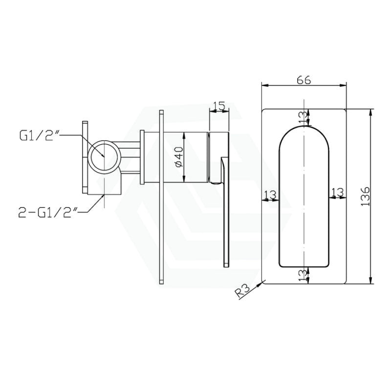 Ruki Solid Brass Chrome Shower/Bath Wall Mixer Mixers