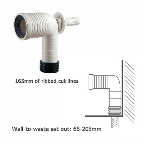 665X380X845Mm Rimless Back To Wall Ceramic Toilet Suite Matt Black R&T Flushing System 165Mm Cut