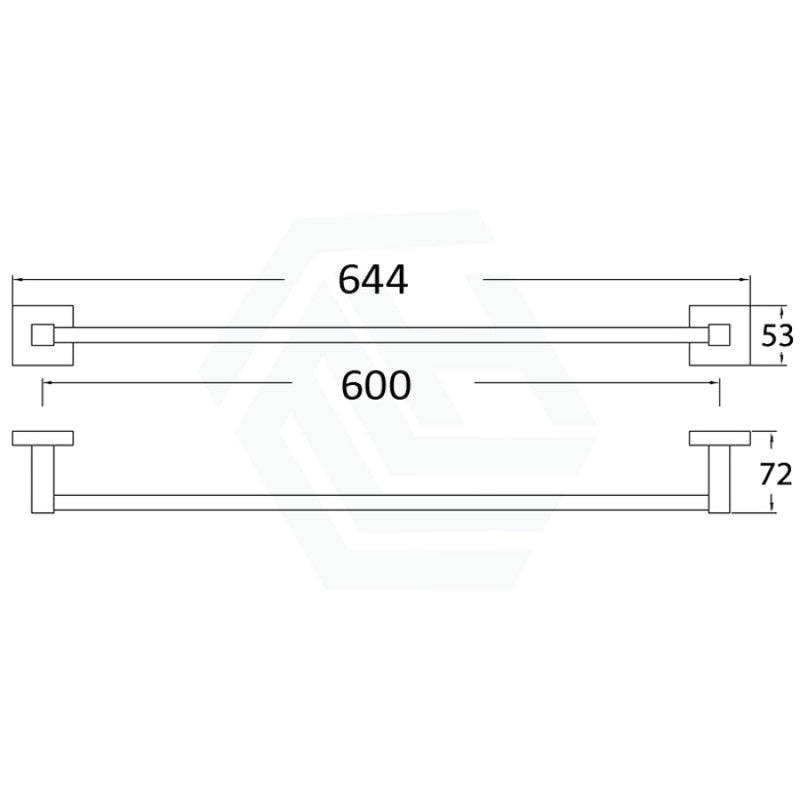 Sara 600Mm Chrome Single Towel Rail Brass Wall Mounted Rails