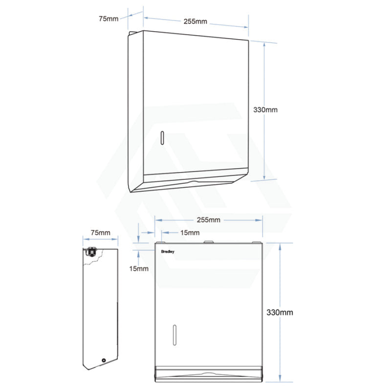 Satin Stainless Steel Tumbler Lock Hand Paper Towel Dispenser