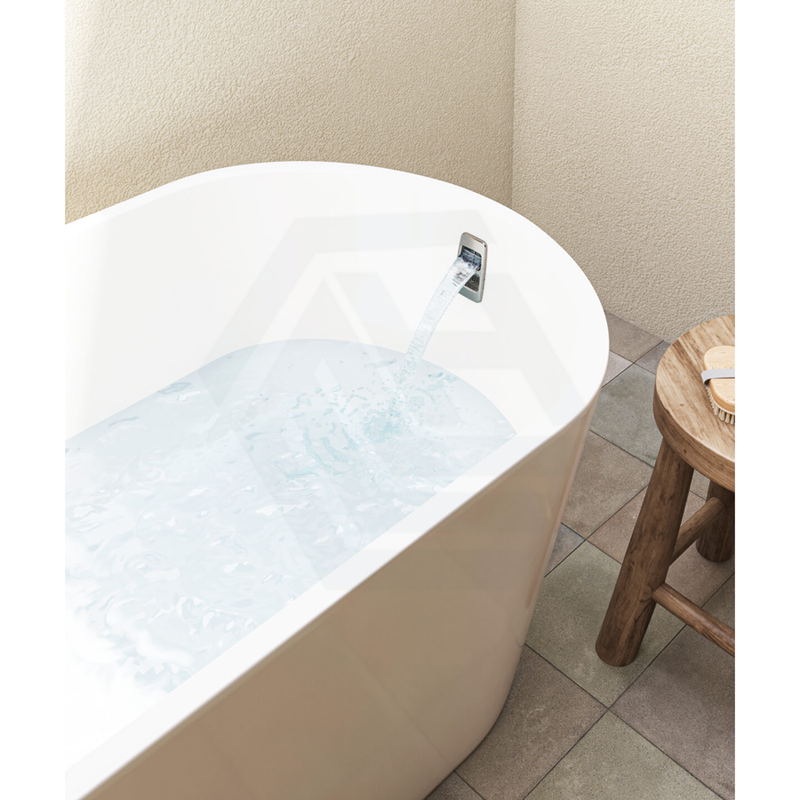 1500/1700Mm Arko 120 Oval Freestanding Bathtub Gloss White Acrylic With Overflow Smartfill System