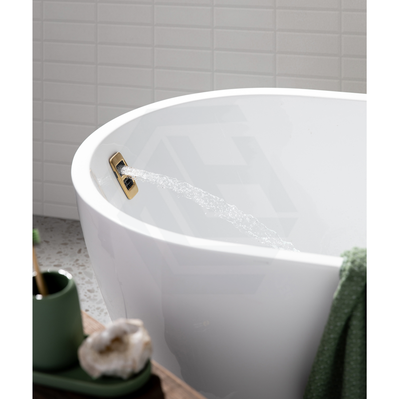 1500/1700Mm Arko 120 Oval Freestanding Bathtub Gloss White Acrylic With Overflow Smartfill System