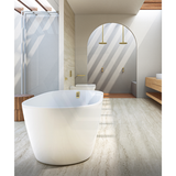 1500/1700Mm Arko 120 Oval Freestanding Bathtub Gloss White Acrylic With Overflow Smartfill System