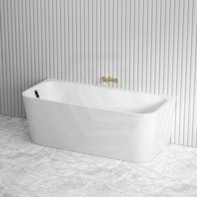 Seima 1500/1700Mm Plati 130 Back To Wall Bathtub White Acrylic With Smartfill System Gloss To