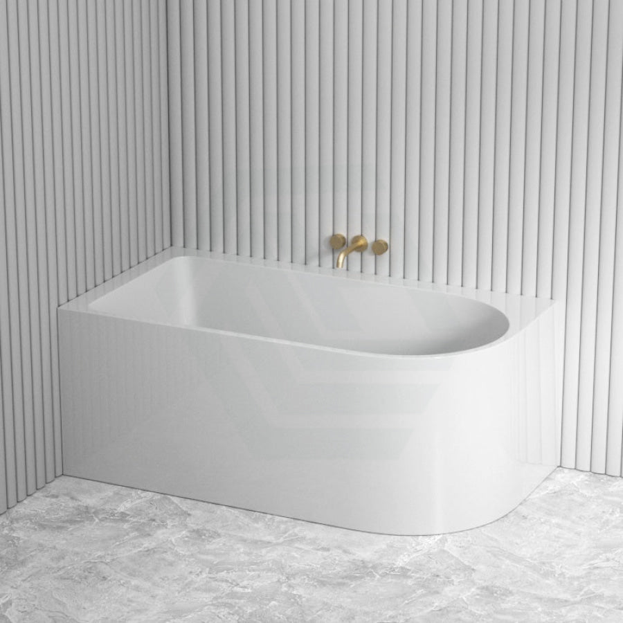 Seima 1500Mm Plati 110 Left Corner Bathtub Gloss White Acrylic With Smartfill System Bathtubs