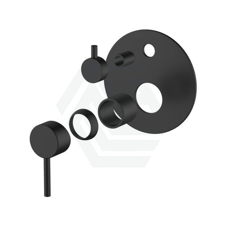 Round Matt Black Shower Wall Mixer Diverter Dress Kit Only