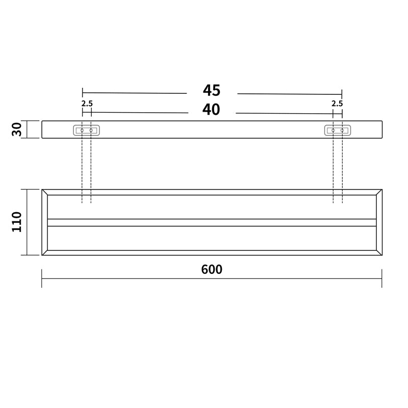 Norico 600Mm Chrome Double Towel Rail Rails