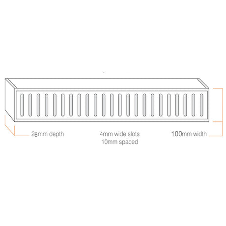 300-3900Mm Lauxes Aluminium Standard Shower Grate Drain Any Size Indoor Outdoor 300Mm