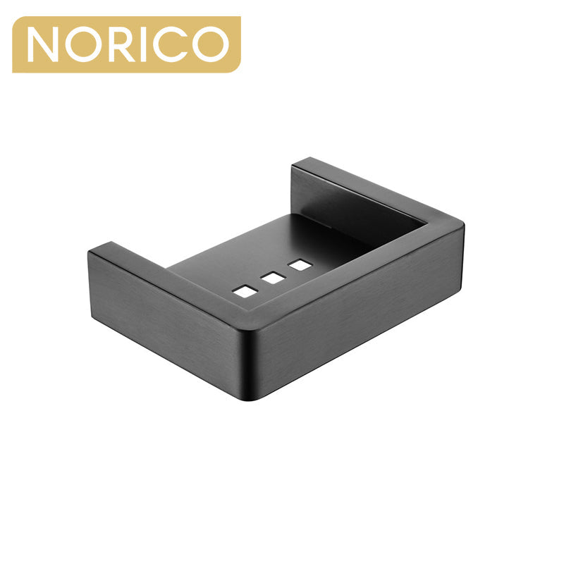 Soap Dish Holder Norico Square Stainless Steel Gunmetal Grey