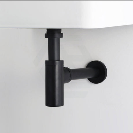 Matt Black Round Bottle Trap for Basins