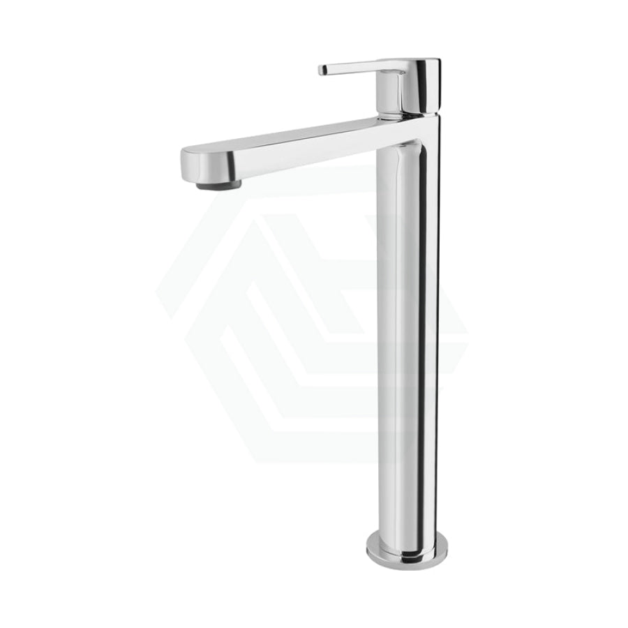 Round Brass Tall Basin Mixer Chrome Bathroom