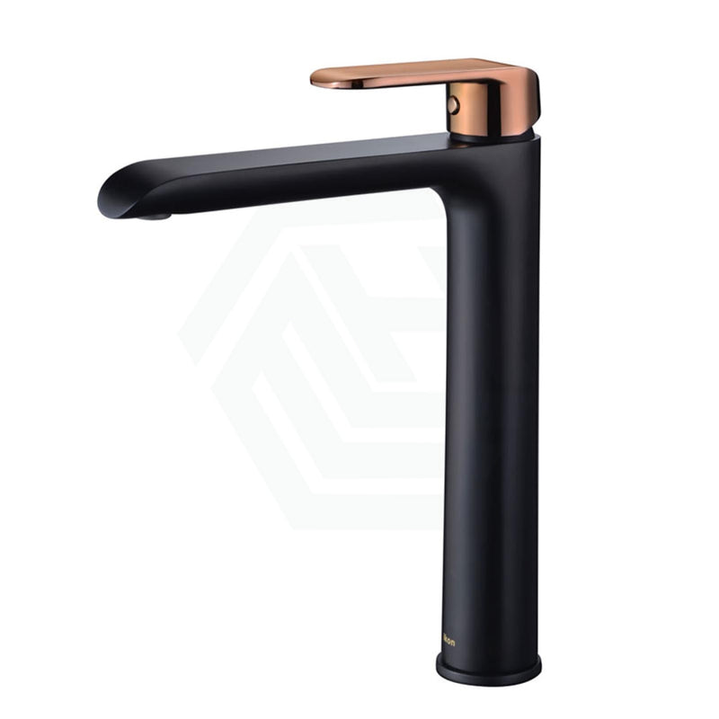 Brass Tall Basin Mixer Tap Black Rose Gold