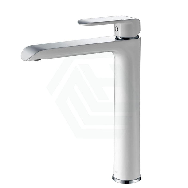 Brass Tall Basin Mixer Tap White Chrome