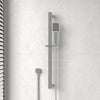 Square Chrome Shower Rail With Handheld Set Wall Mounted