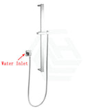 Square Chrome Shower Rail With Wall Connector & Water Hose Only