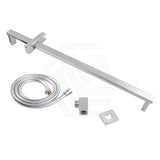 Square Chrome Shower Rail With Wall Connector & Water Hose Only