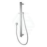 Square Chrome Sliding Shower Rail With Wall Connector & Water Hose Only