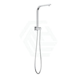 Square Chrome Top Water Inlet Twin Shower Rail With Built-In Diverter