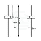 Square Chrome Wall Mounted Sliding Rail With Water Hose & Connector Only Shower