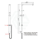 Square Chrome Wide Twin Shower Rail With Diverter Top Water Inlet