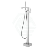 Square Floor Mounted Bath Mixers Handheld Chrome