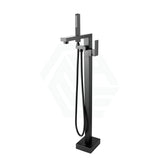 Square Floor Mounted Bath Mixers Handheld Matt Black