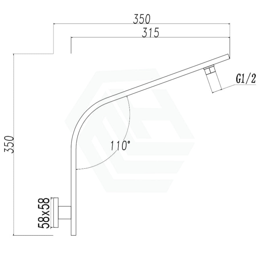 Square Gooseneck Wall Shower Arm Chrome