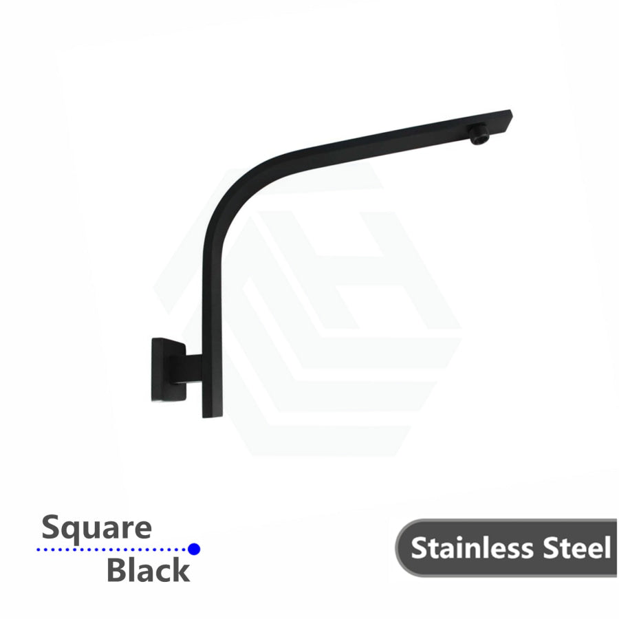 Square Gooseneck Wall Shower Arm Matt Black