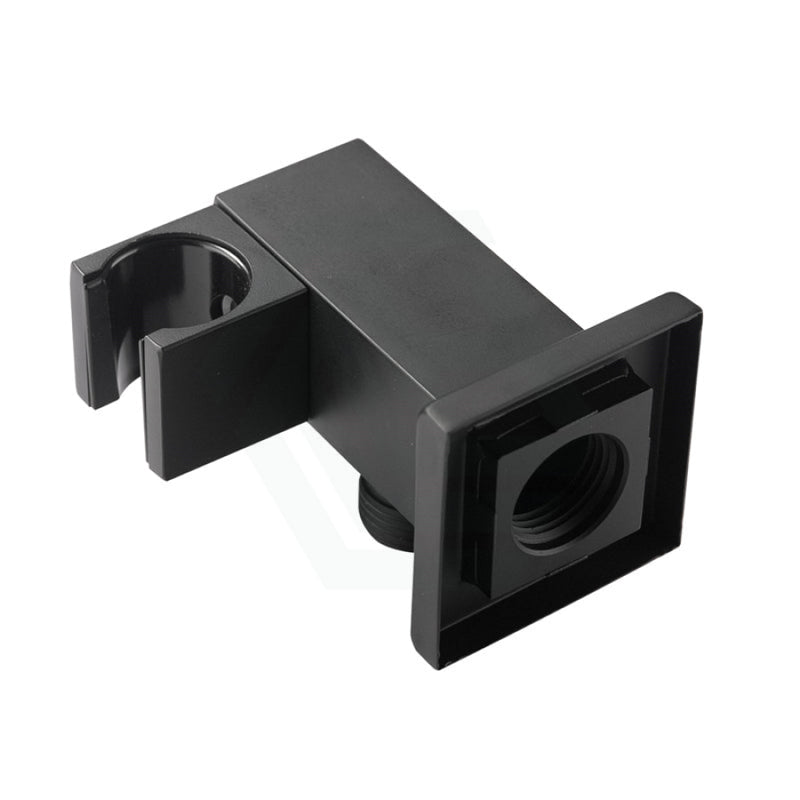 Square Matt Black Shower Holder Wall Connector & Hose Only Bathroom Products