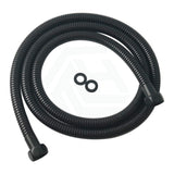 Square Matt Black Universal Water Inlet Twin Shower Rail With Diverter Extra 1500Mm Water Inlet Hose