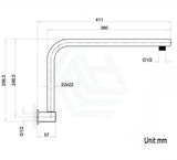 Square Swivel Shower Arm Chrome