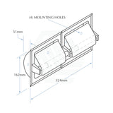 Stainless Steel Recessed Double Roll Toilet Paper Dispenser With Hood