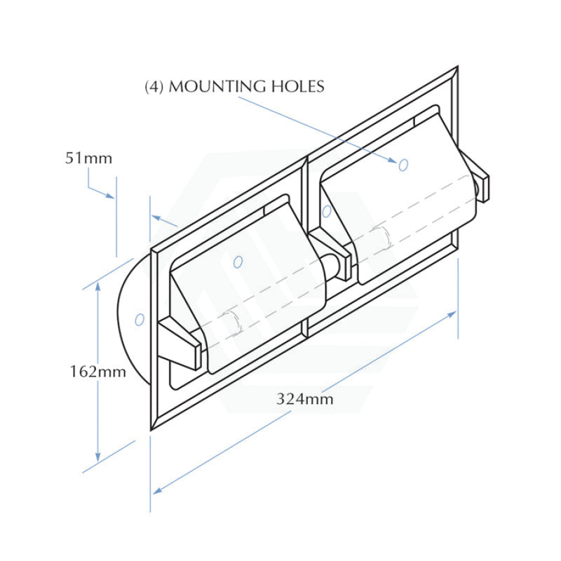 Stainless Steel Recessed Double Roll Toilet Paper Dispenser With Hood