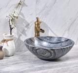 420X420X140Mm Marble Finish Round Stone Basin Above Counter Basins