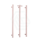 Thermogroup 900Mm Dusty Pink Straight Round 3 Vertical Single Heated Towel Rails