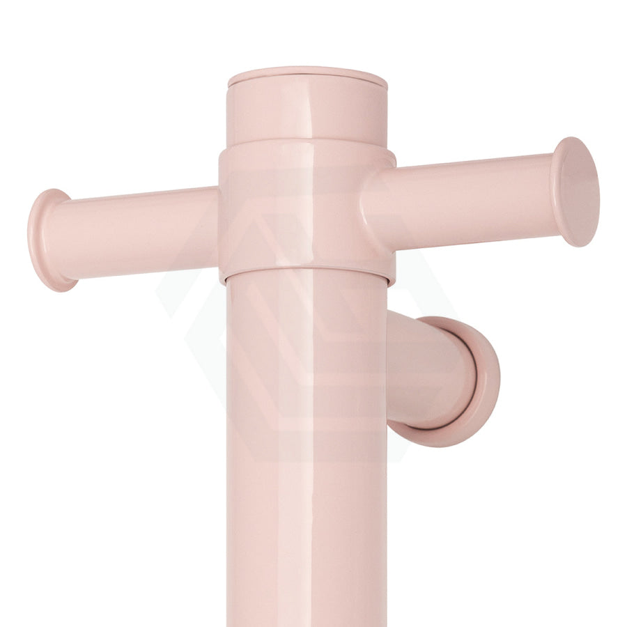 Thermogroup 900Mm Dusty Pink Straight Round Vertical Single Heated Towel Rail Rails