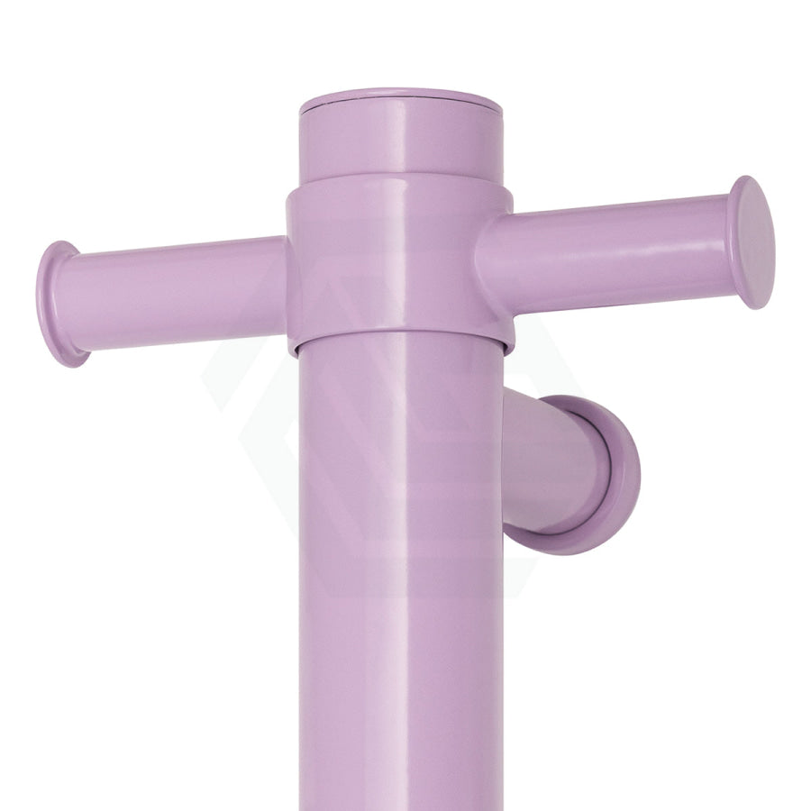 Thermogroup 900Mm Lilac Satin Straight Round Vertical Single Heated Towel Rail Rails