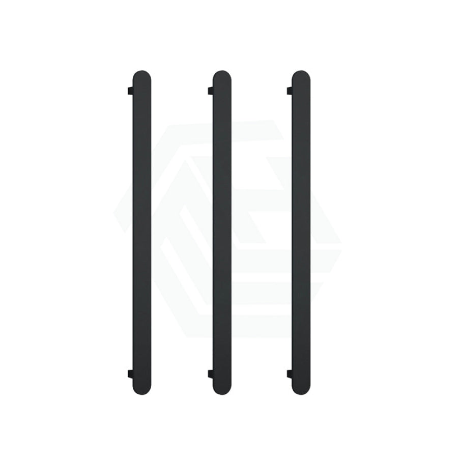 Thermogroup 900Mm Matt Black Flat Pill Vertical 3 Single Heated Towel Rails