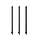 Thermogroup 900Mm Matt Black Flat Pill Vertical 3 Single Heated Towel Rails