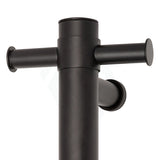 Thermogroup 900Mm Matt Black Round Vertical Single Heated Towel Rail Rails