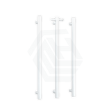 Thermogroup 900Mm Satin White Straight Round 3 Vertical Single Heated Towel Rails