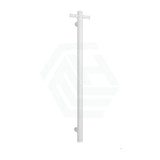 Thermogroup 900Mm Satin White Straight Round Vertical Single Heated Towel Rail Rails