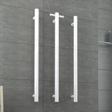 Thermogroup 900Mm Satin White Straight Round Vertical Single Heated Towel Rail Rails