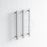 Thermogroup 12V 900Mm Square Vertical 3 Single Heated Towel Rails Polished Stainless Steel