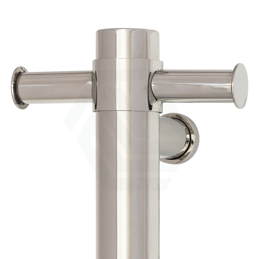 Thermogroup 900Mm Straight Round Vertical Single Heated Towel Rail Polished Stainless Steel Rails